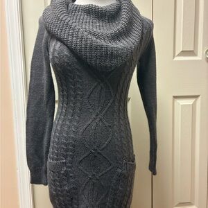 Streetwear Society Size Small Charcoal Long Sleeve Knit Dress